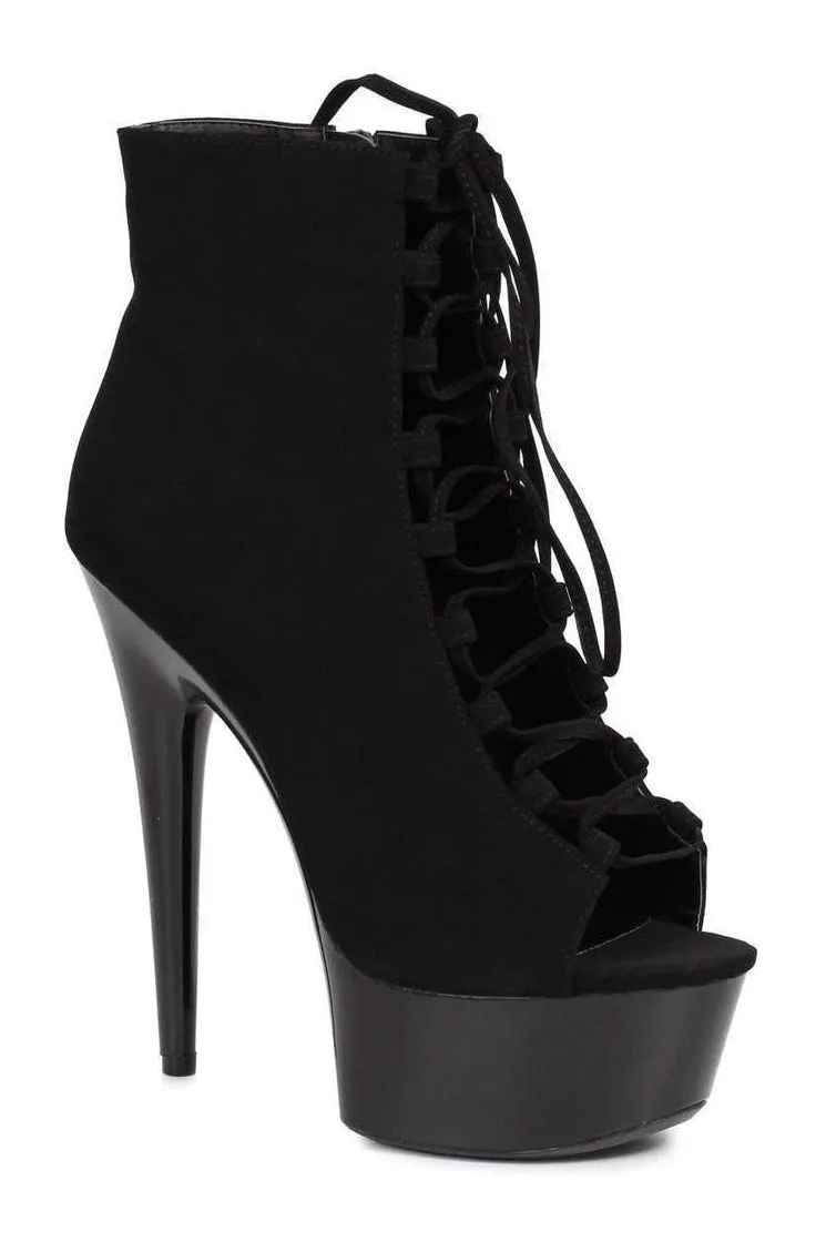 609-REVERSE Ankle Boots  | Black Velvet