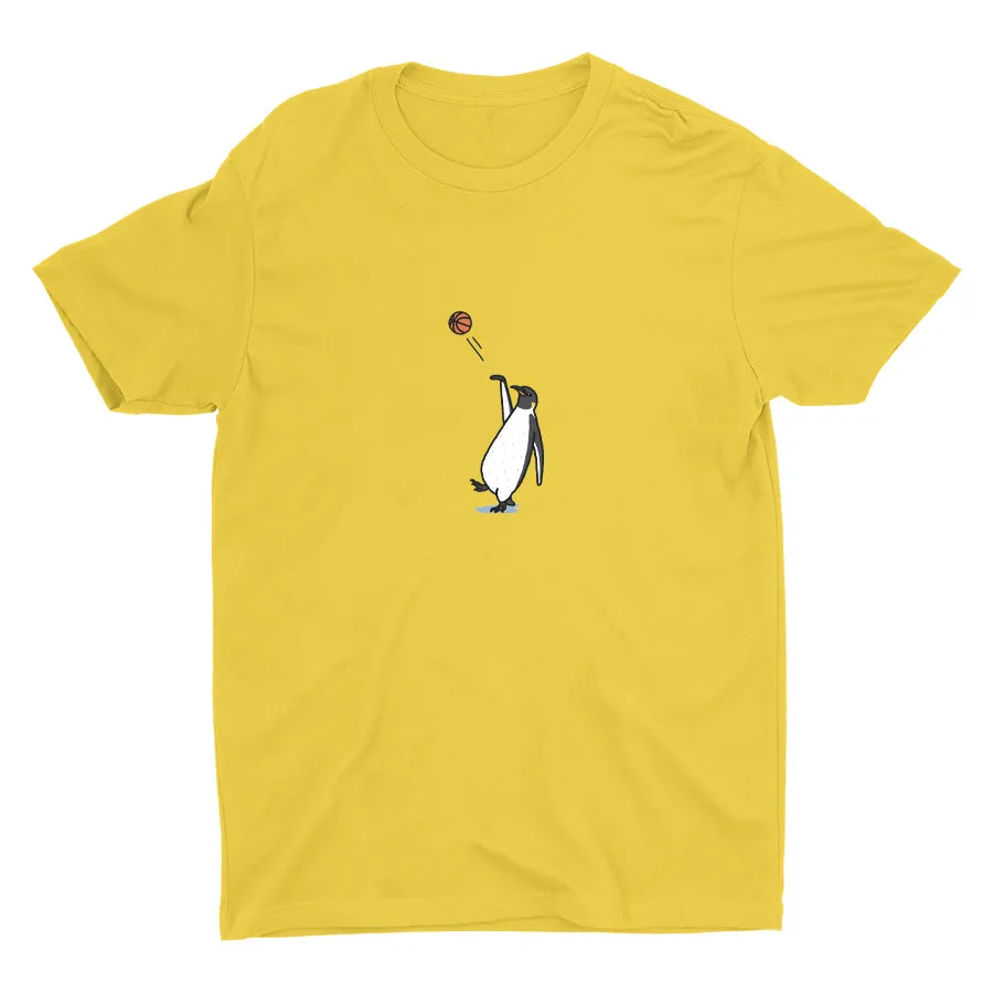 A penguin throwing a basketball Cotton Tee