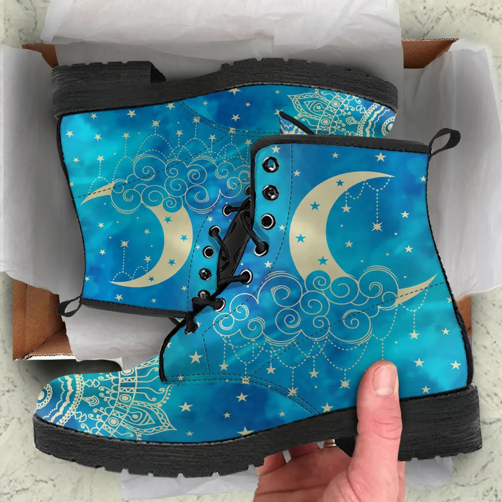 Blue Moons & Mandalas Ankle Boots