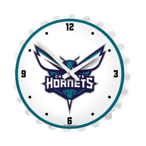Charlotte Hornets: Bottle Cap Lighted Wall Clock
