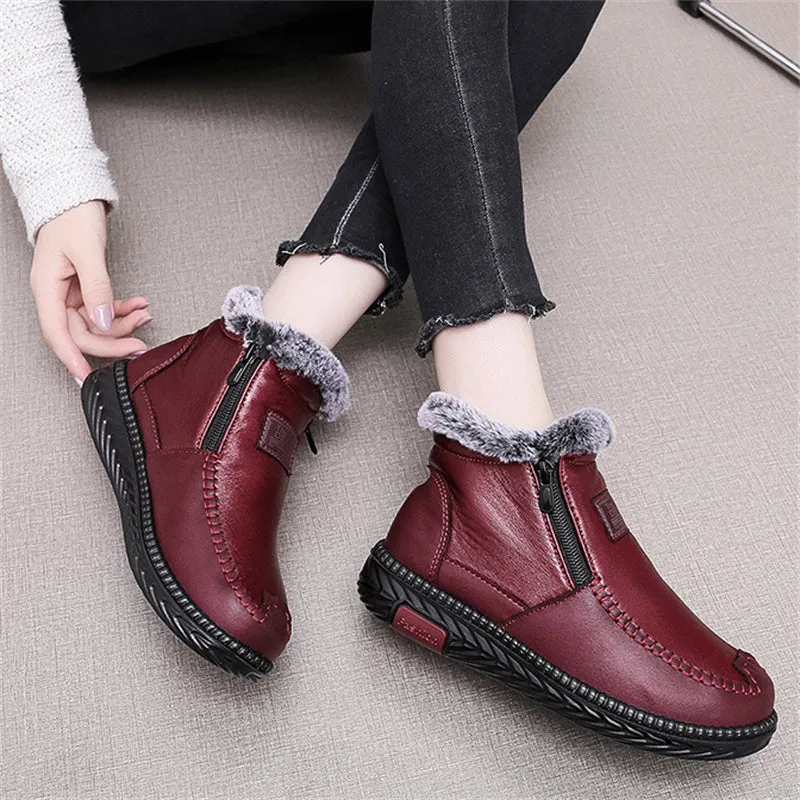 Comfy Warmth Thickened Brushed Mother Winter Boots