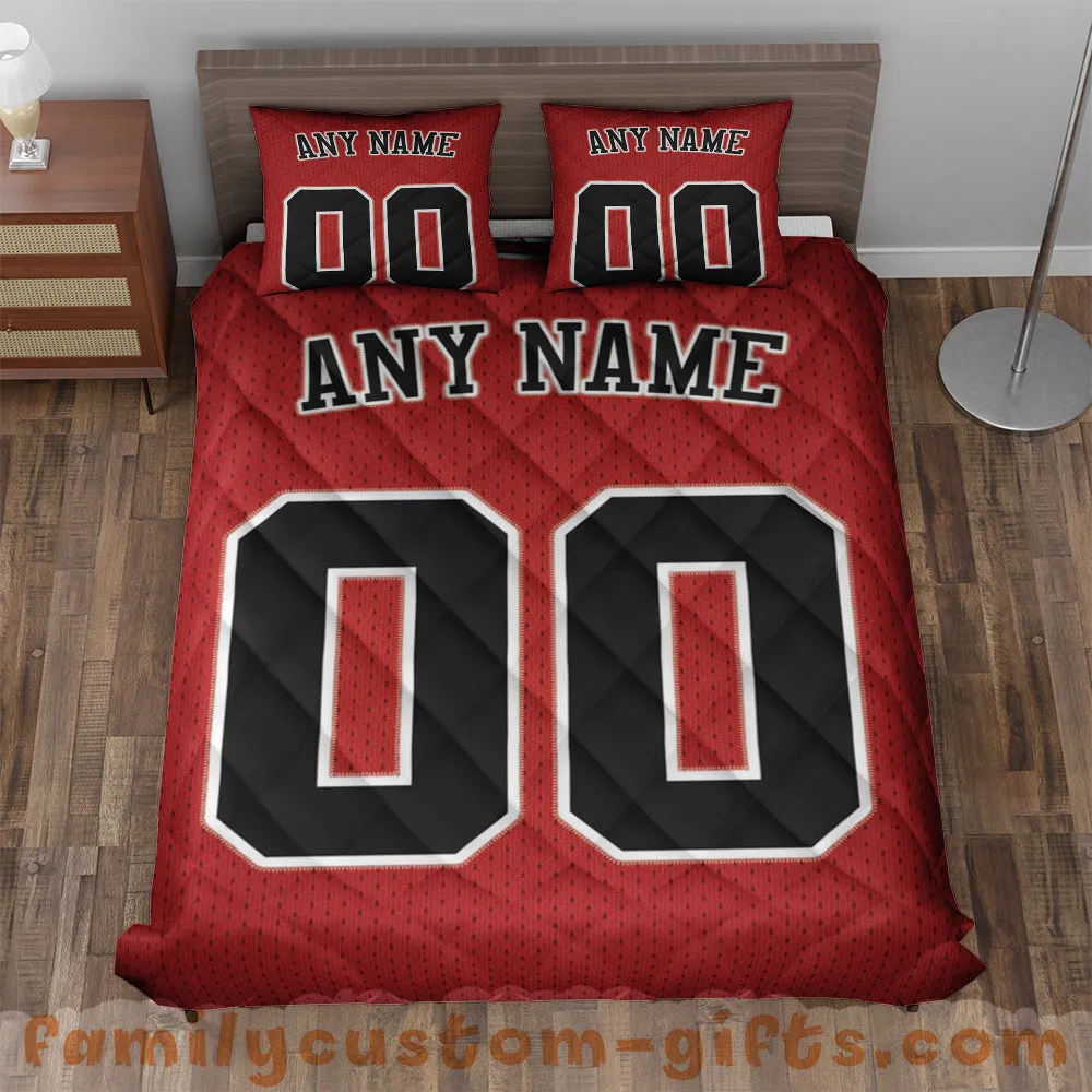 Custom Quilt Sets Chicago Jersey Personalized Basketball Premium Quilt Bedding for Boys Girls Men Women