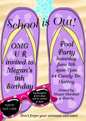 FLIP FLOPS CUSTOM INVITATION