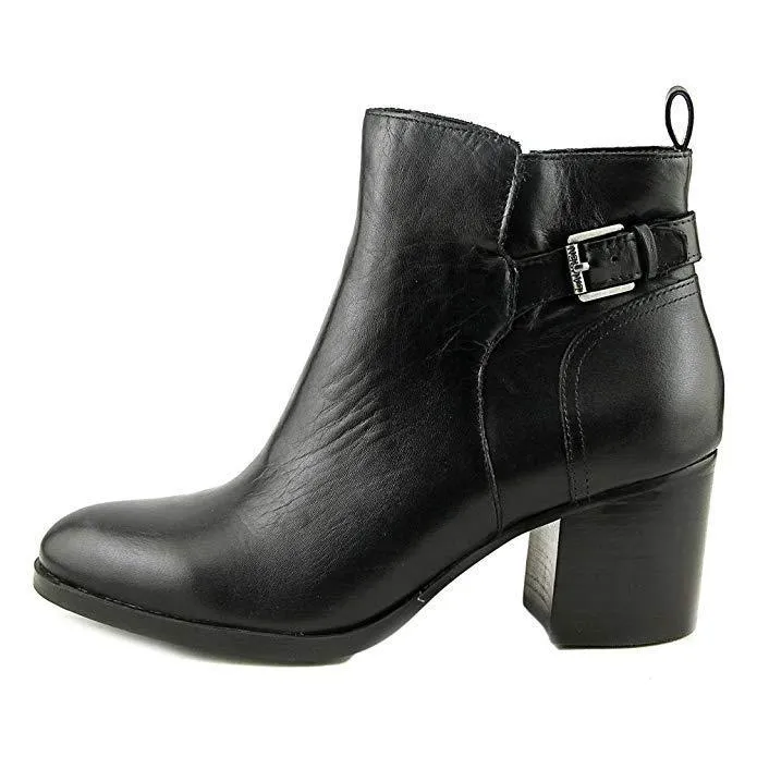 Genna Buckled Leather Ankle Boots