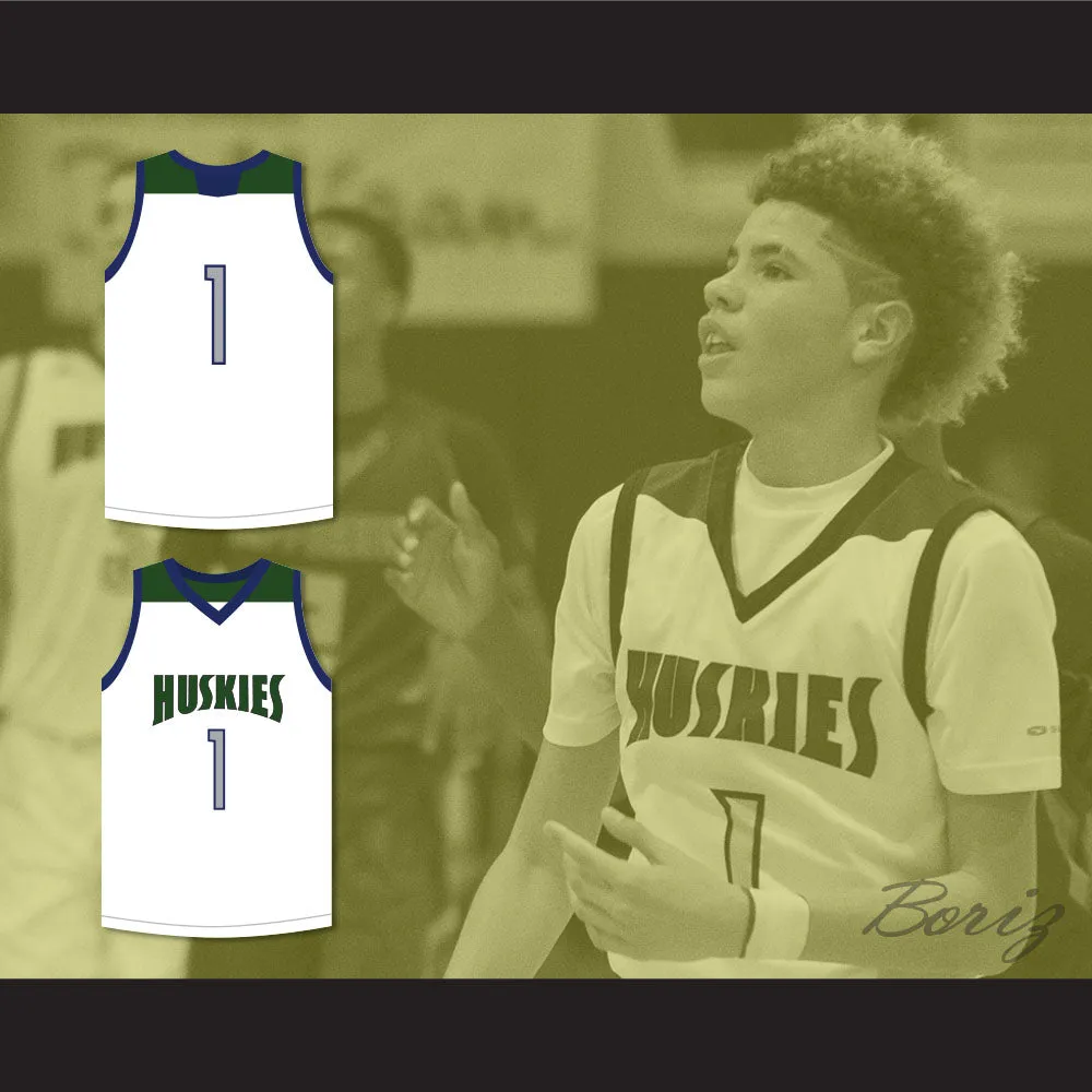 LaMelo Ball 1 Chino Hills High School Huskies White Basketball Jersey