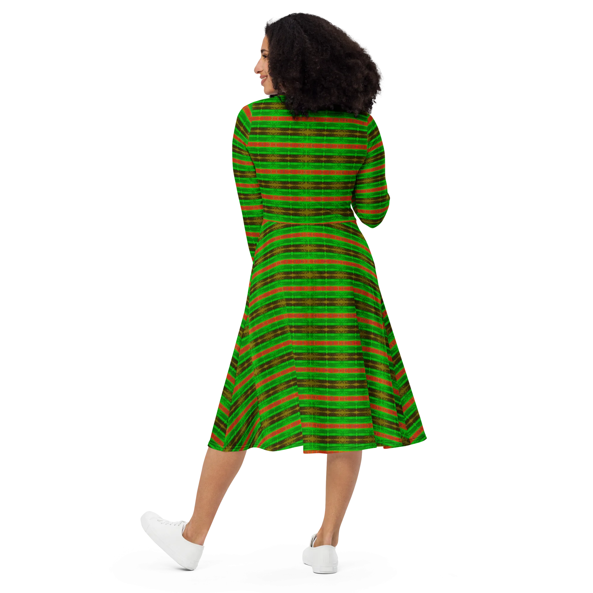 Long Sleeve Midi Dress (Her/Muliebris)(Rind#1 Rind Link Flip) RJSTH@Fabric#1 RJTHS2022 RJS