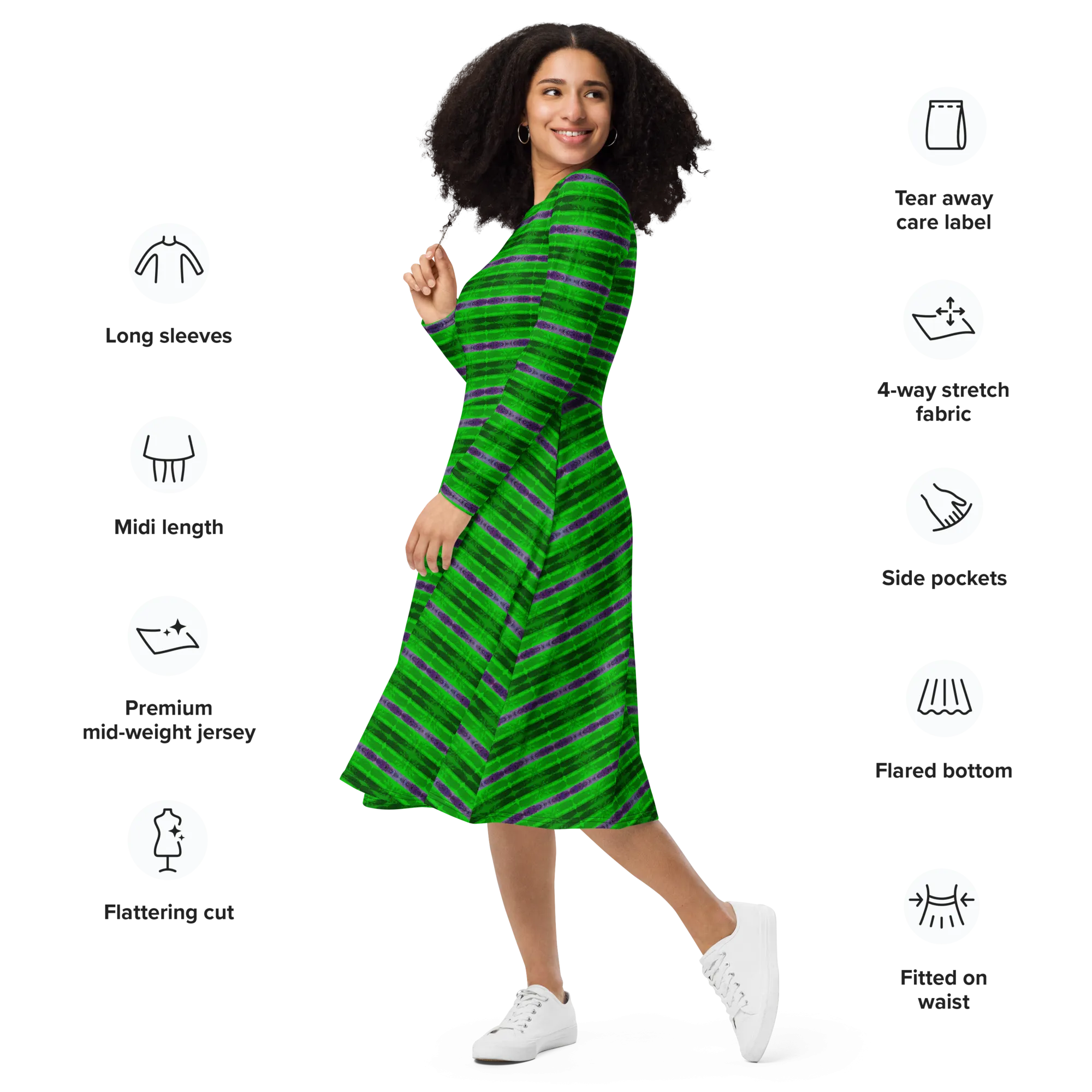 Long Sleeve Midi Dress (Her/Muliebris)(Rind#5 Rind Link Flip) RJSTH@Fabric#5 RJTHS2022 RJS