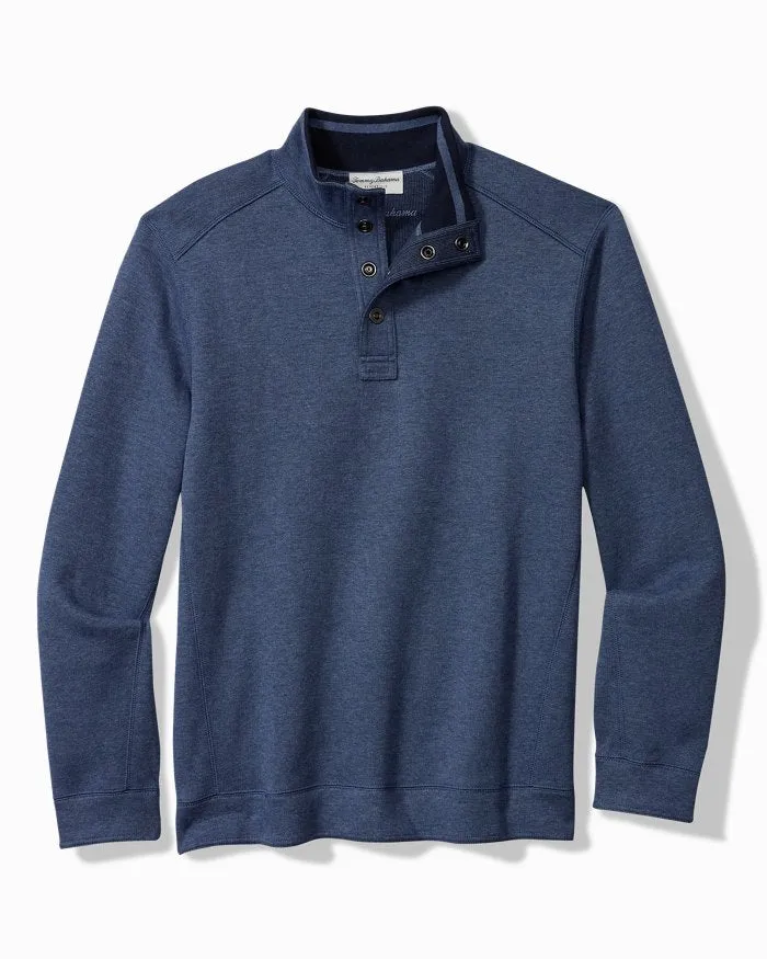 Men's Tommy Bahama | Coast Reversible Snap Mock Sweatshirt | Blue Note Heather
