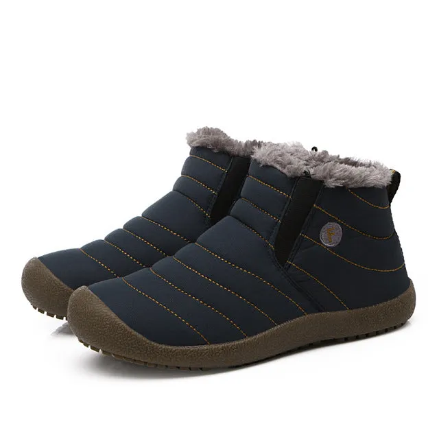 Men's Winter Shoes Solid Color Snow Boots - Blue/Gray/Black