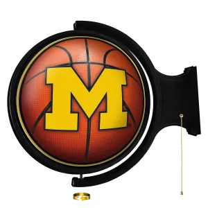 Michigan Wolverines: Basketball - Original Round Rotating Lighted Wall Sign