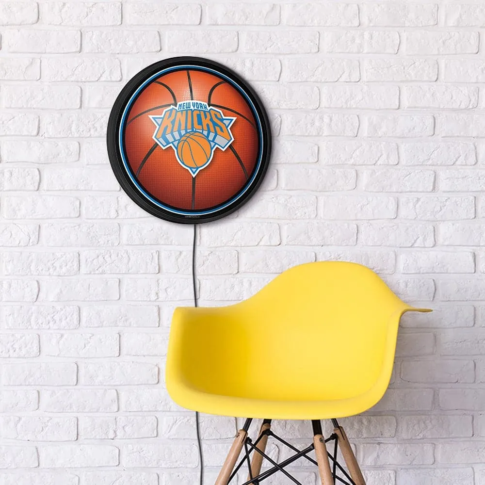 New York Knicks: Basketball - Round Slimline Lighted Wall Sign