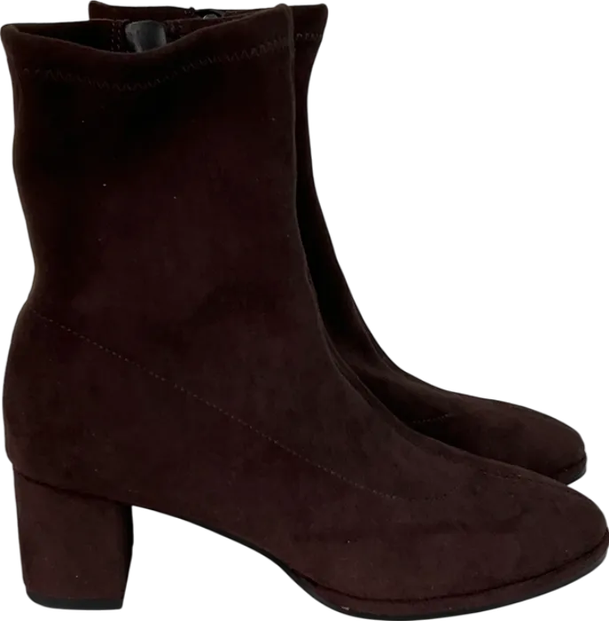 Next Brown Standard/wide Fit Forever Comfort® Ankle Sock Boots UK 4 EU 37 👠