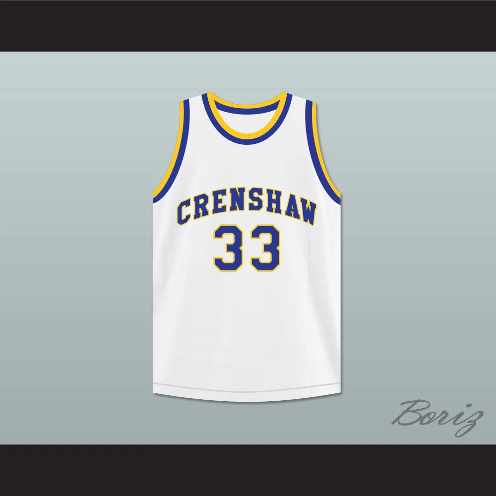 Nipsey Hussle 33 Crenshaw High School White Basketball Jersey
