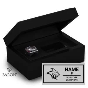 North Linn High School Boys Basketball 2024 Championship Black Standard Window Ring Box