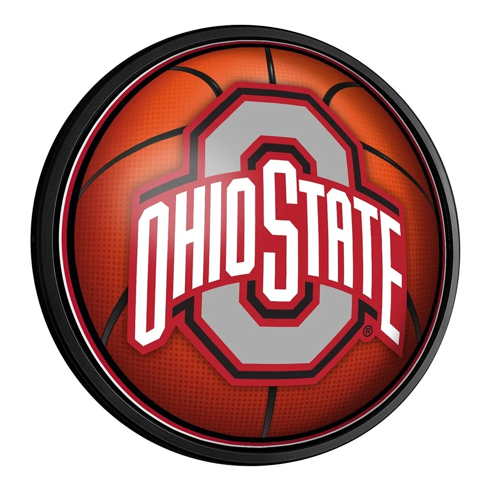 Ohio State Buckeyes: Basketball - Round Slimline Lighted Wall Sign
