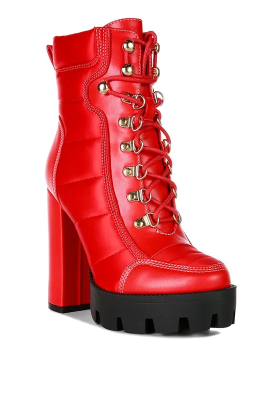 Quilted Lace Up Boots