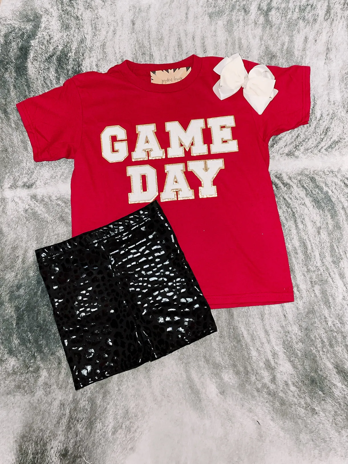 Red/White Chenille Game Day Tee