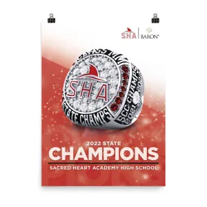 Sacred Heart Academy High School Basketball 2022 Championship Poster