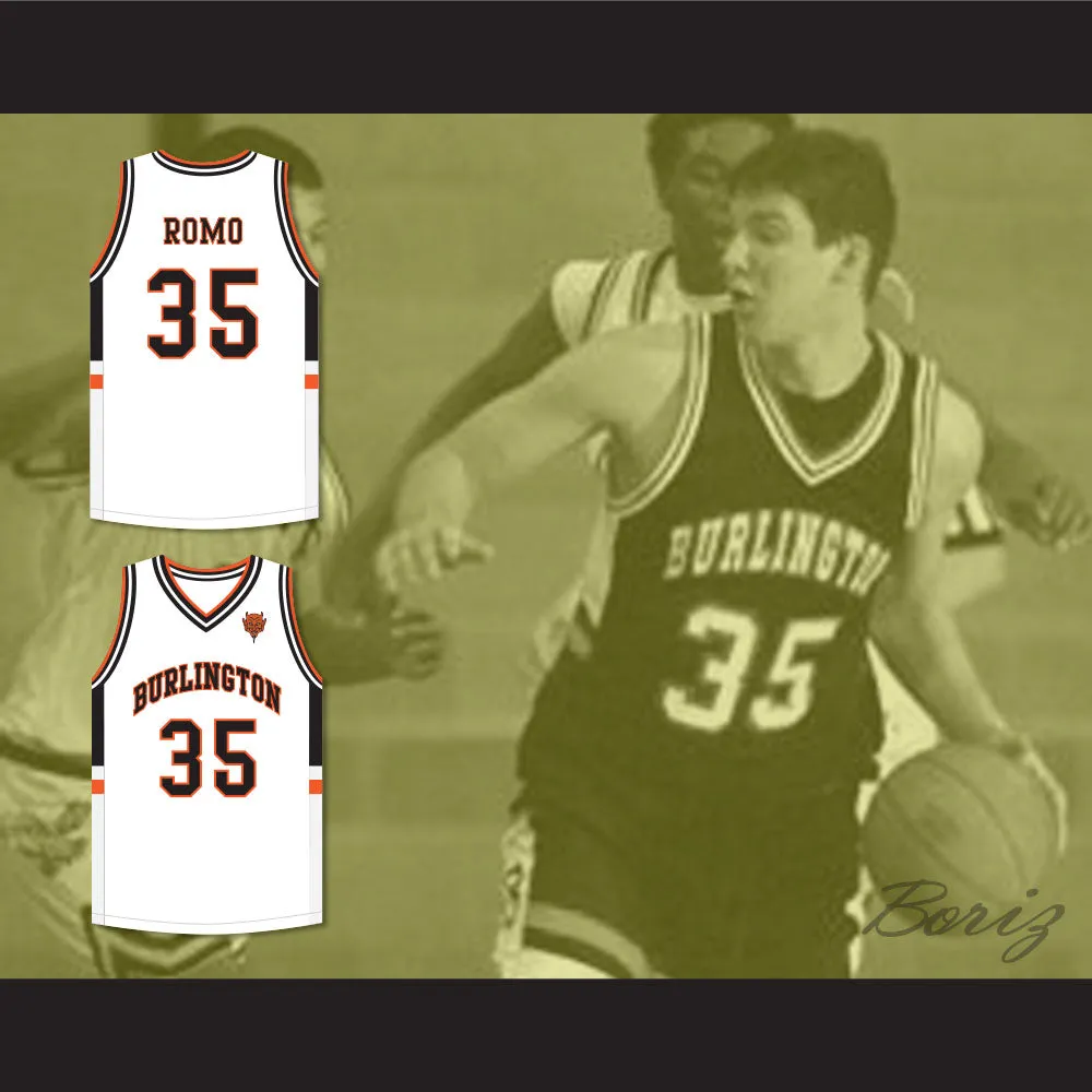 Tony Romo 35 Burlington High School White Basketball Jersey with Patch