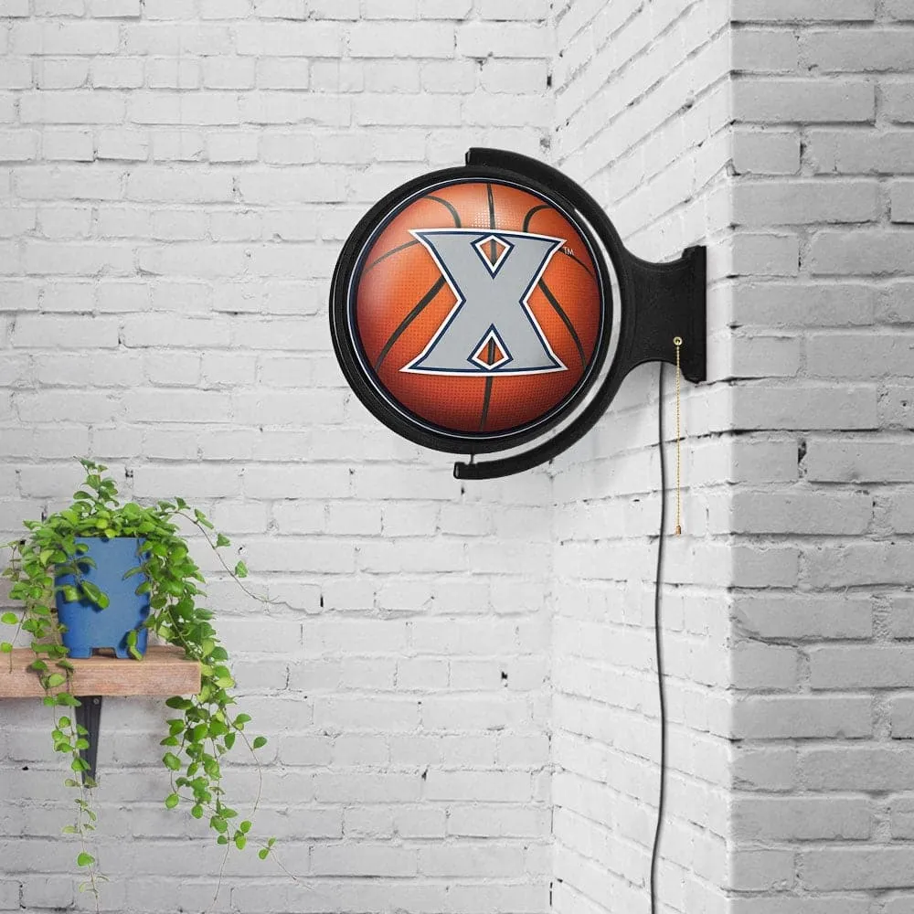 Xavier Musketeers: Basketball - Original Round Rotating Lighted Wall Sign